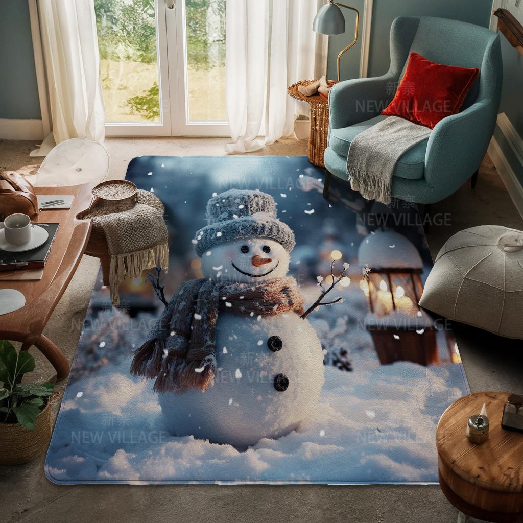 House Entrance Carpet Home Door Mat Living Room Bath Foot Bathroom Non-slip Water Absorption Rugs Bath Merry Christmas Winter