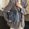 This Year's Popular Bag Women's 2025 New Trendy Personalized Denim Chain Bag Versatile Drawstring Shoulder Armpit Bag