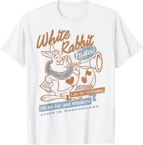 Alice In Wonderland White Rabbit White TShirt S