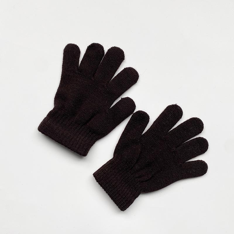 Kids Solid Color Knitted Gloves for 5-10years Students Winter Warmth Outdoor Cycling and Daily Cold Weather Wear Mittens