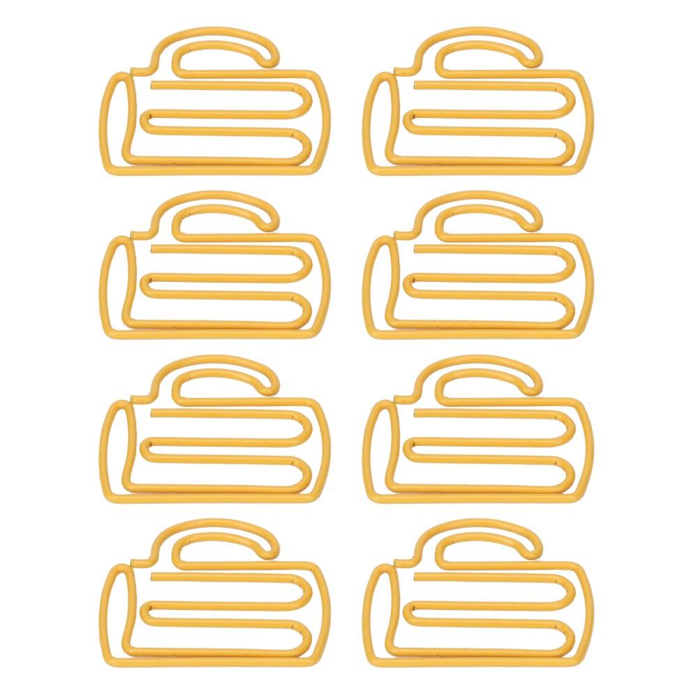 100Pcs Cup Shape Kids Paper Clips Yellow Small Paper Clips Decorative Cool Paper Clips  Book Marking