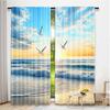 2Pcs Birds Flying By The Sea Pattern Curtains Suitable For Bedroom Kitchen Dining Room Living Room Study Office Bathroom