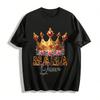 Vintage Diamond Crown Rose Tiger Stripe Mama Queen Print Top Pure Cotton T-shirt