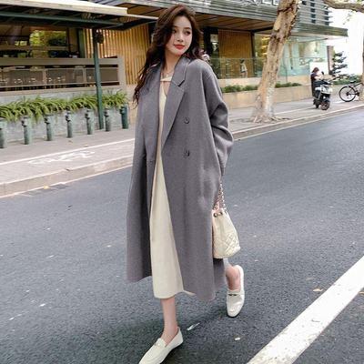 Abrigo de Lana Gris de Alta Gama para Mujer Coreano - Estilo Hepburn Otoño/Invierno 2025 Longitud Media