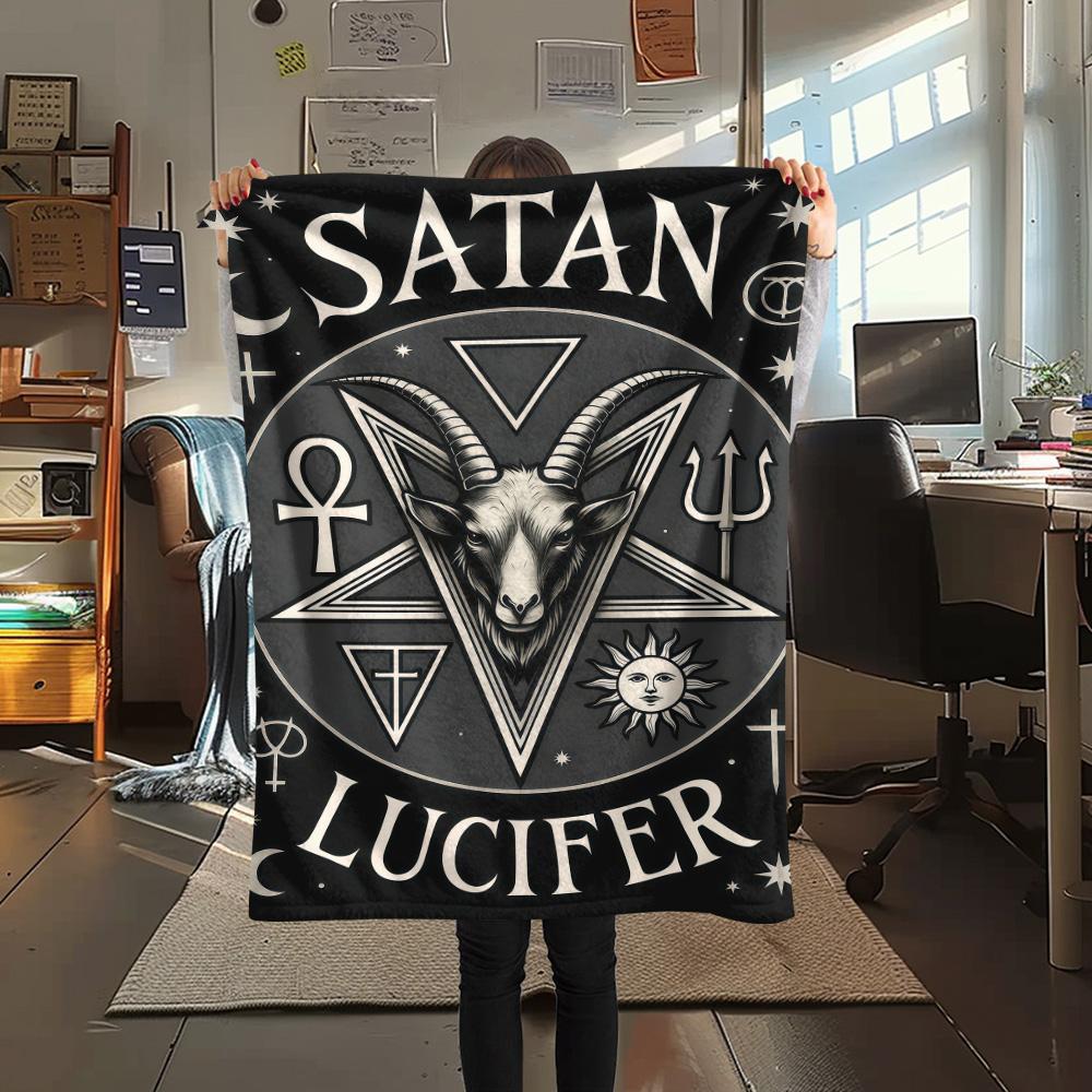 1PC Religion Print FlAannel Blanket, High quality Comfortable for All Seasons, Home Decor, Warmth and Comfort