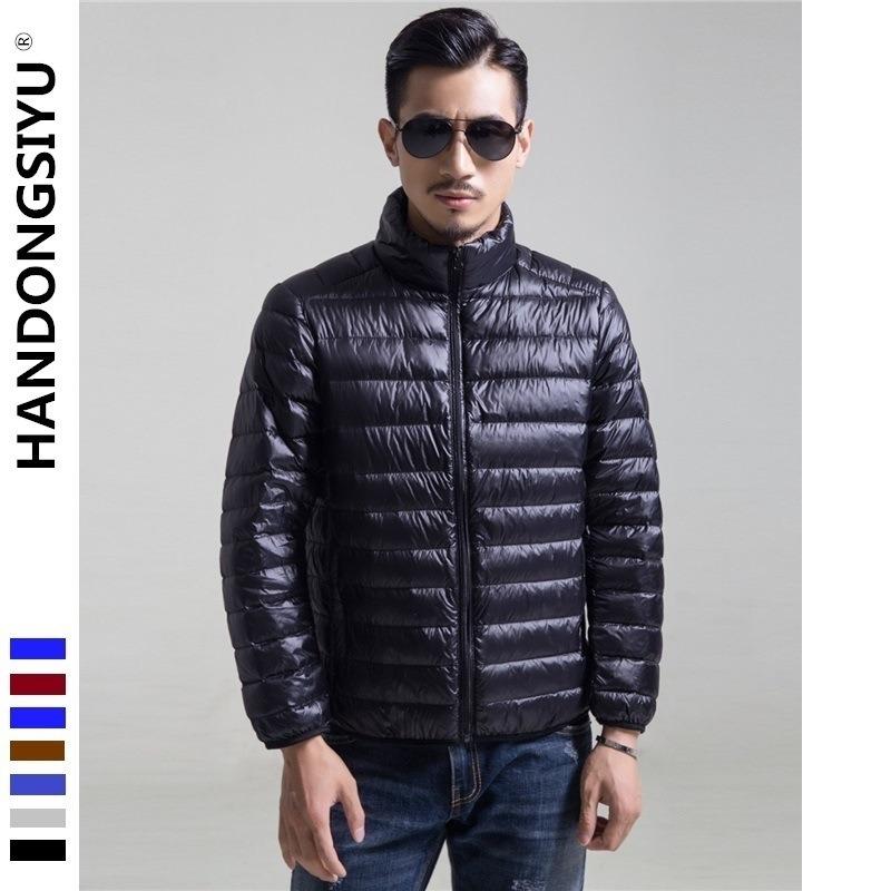 Men's new light and thin down jacket men's stand-up collar winter jacket plus size men's light down jacket