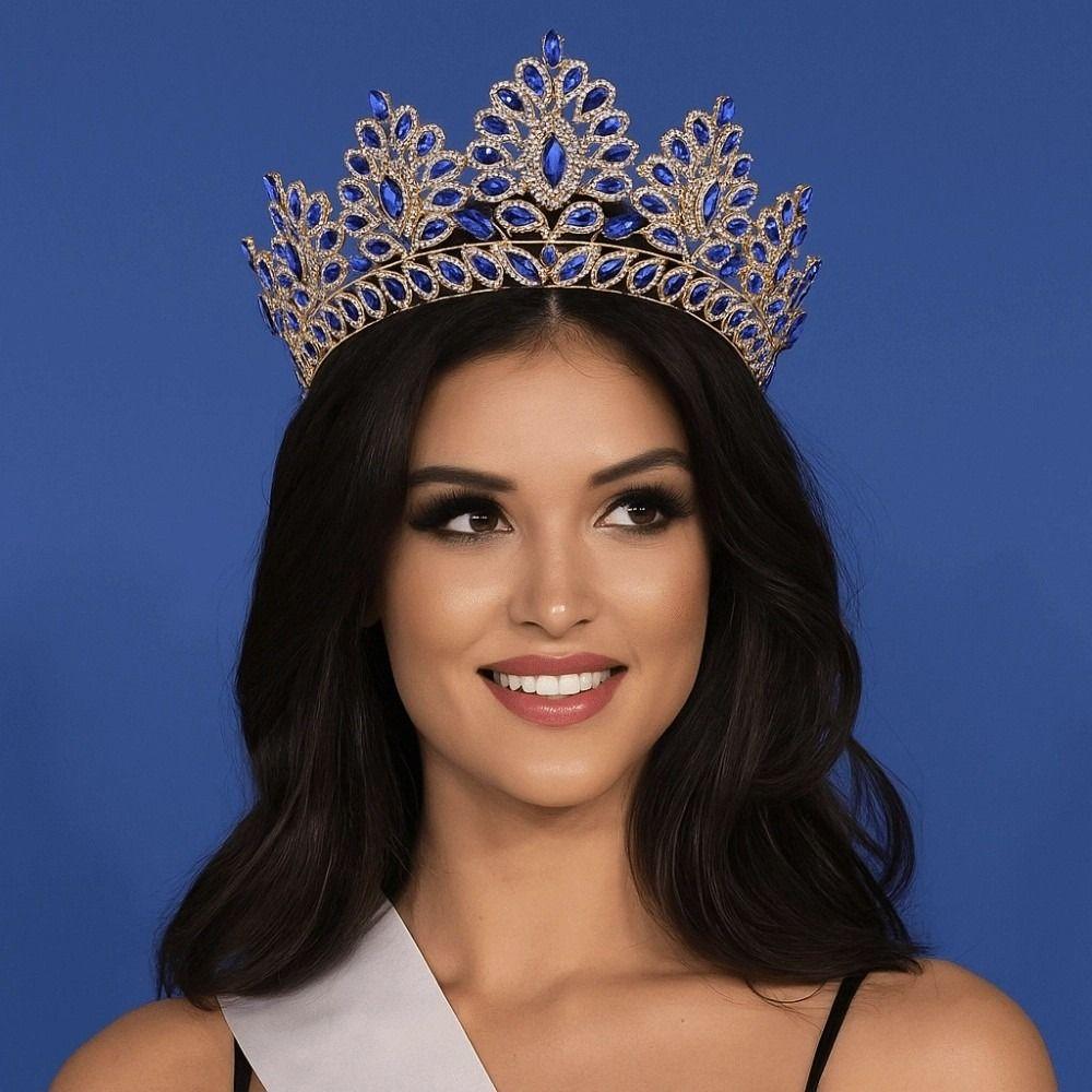 Luxury Zinc Zinc Alloy Princess Crown Sparkling Bridal Headwear Trendy Women Hair Hoop Stage Performances