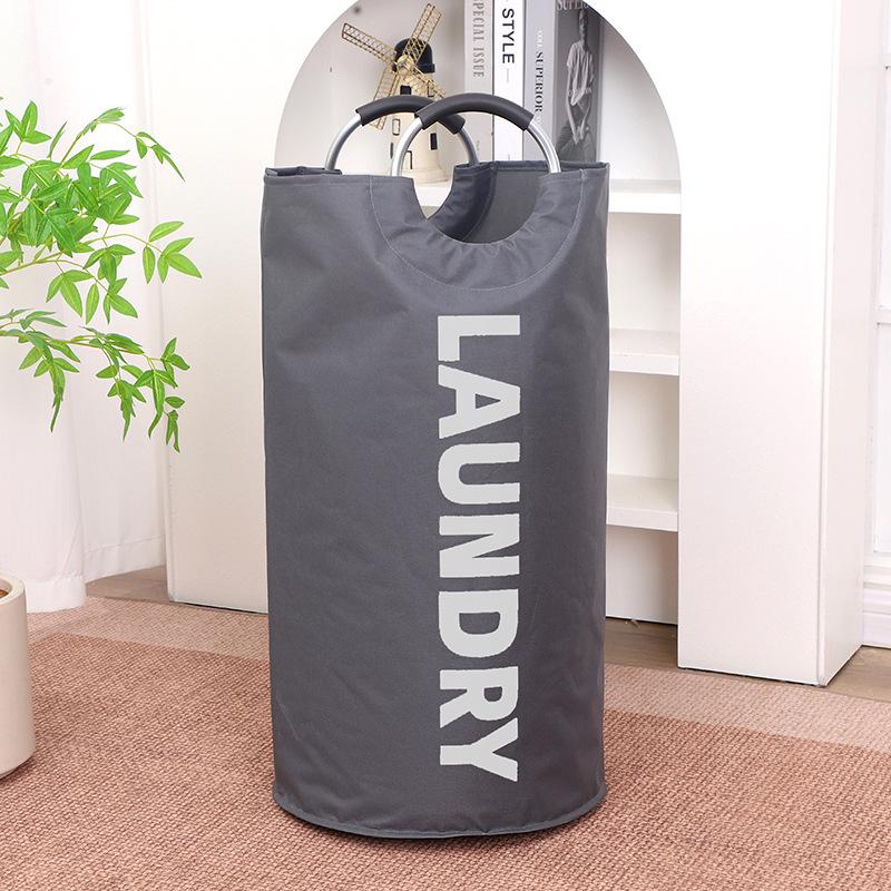 Foldable Large Capacity Oxford Cloth Laundry Basket with Alloy Handle
