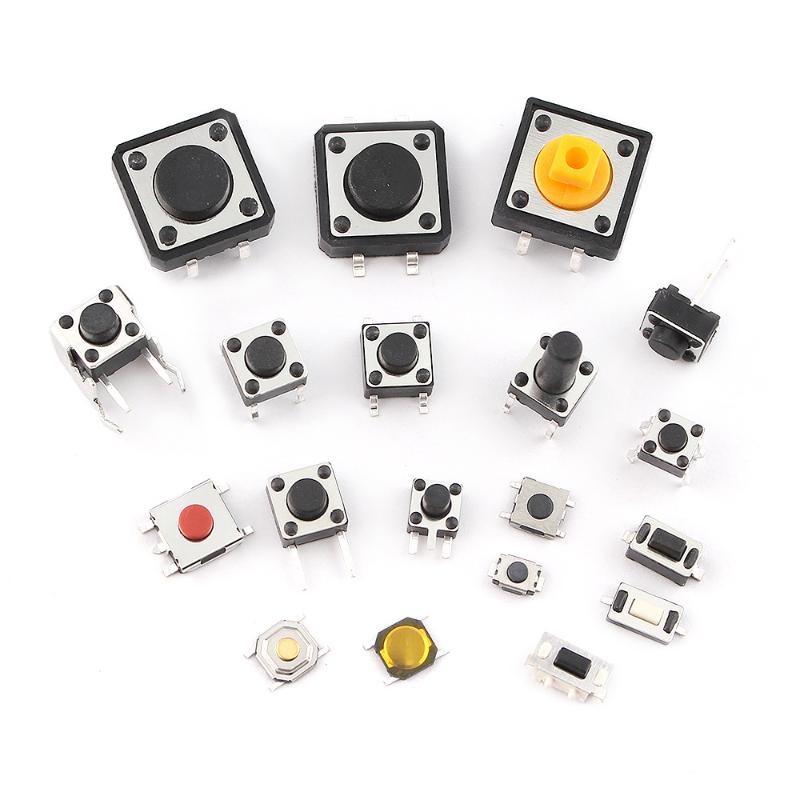 125Pcs Smd Dip 2*4 3*6 4*4 6*6 12*12 Reset Mini Leaf Switches For Arduin 25 Types Micro Tact Push Button Switch Assorted Kit