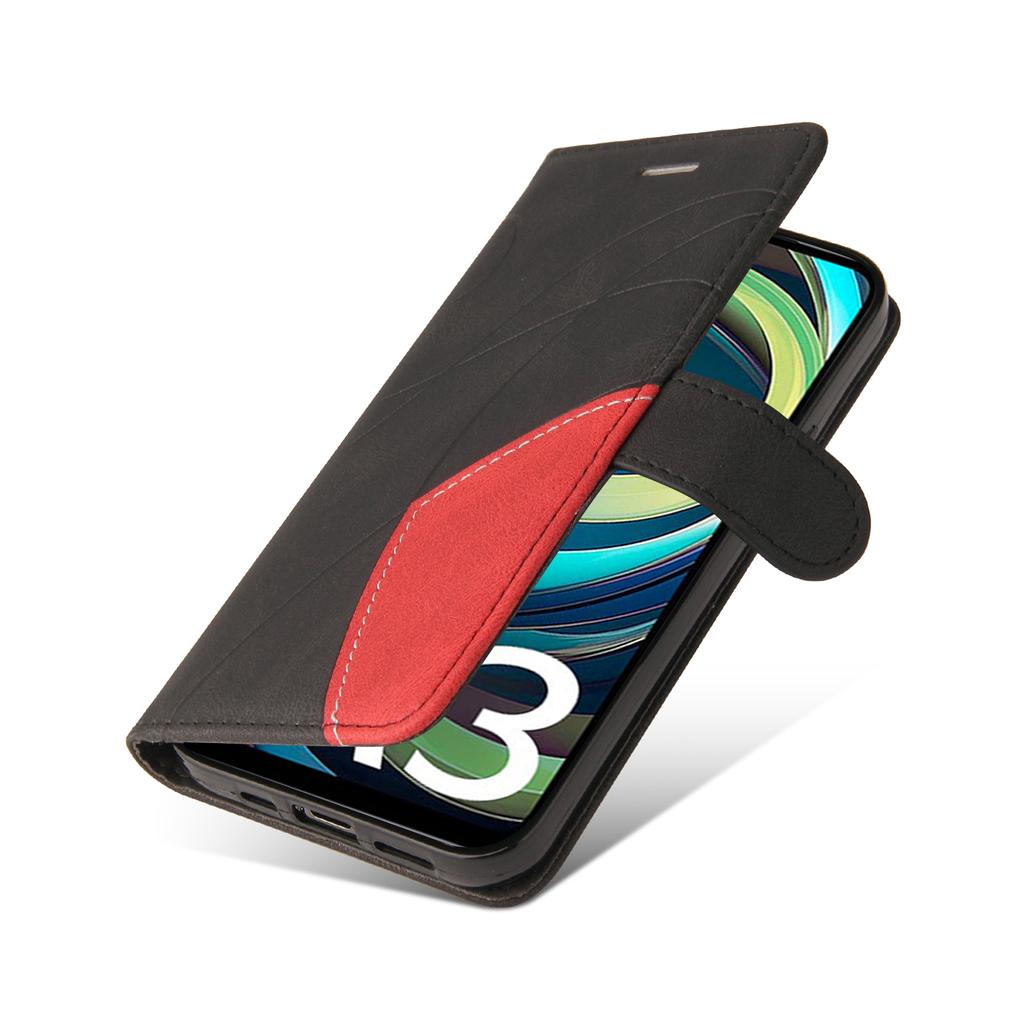 For Xiaomi Redmi A3/Poco C61 4G Leather Case Wallet Stand Color Splicing Phone Cover