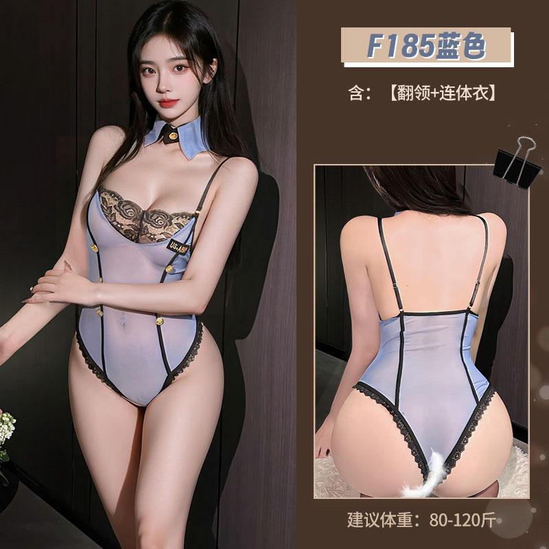 Sexy lingerie sexy police uniform pure desire mesh onesie no temptation pajamas pure desire babes outfit