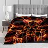 Fiery Abstract Symmetrical Blanket with Black and Orange Design Pattern Blanket, Suitable for Use In the Bedroom, Living Room, On the Sofa