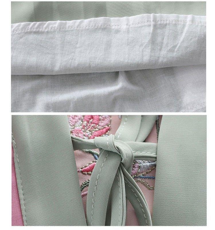 2026 Spring/Autumn Chinese Style Girls' Floral Hanfu Two-Piece Set - Retro Ethnic Costume for Performances