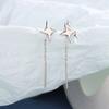 New Korean Star Ear Wire Tassel Thread Chain Climb Star Pendants Drop Earrings Women's Straight Hanging Earings Jewelry