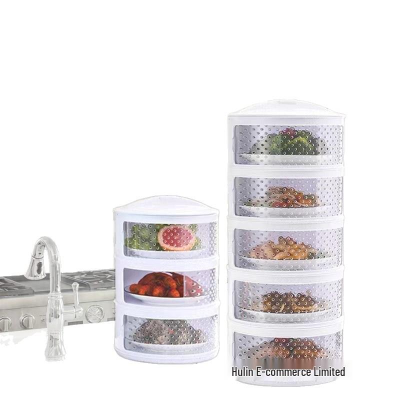 Breathable Insect-Proof Kitchen Storage Rack with Thickened Vegetable Cover and Overnight Dish Insulation