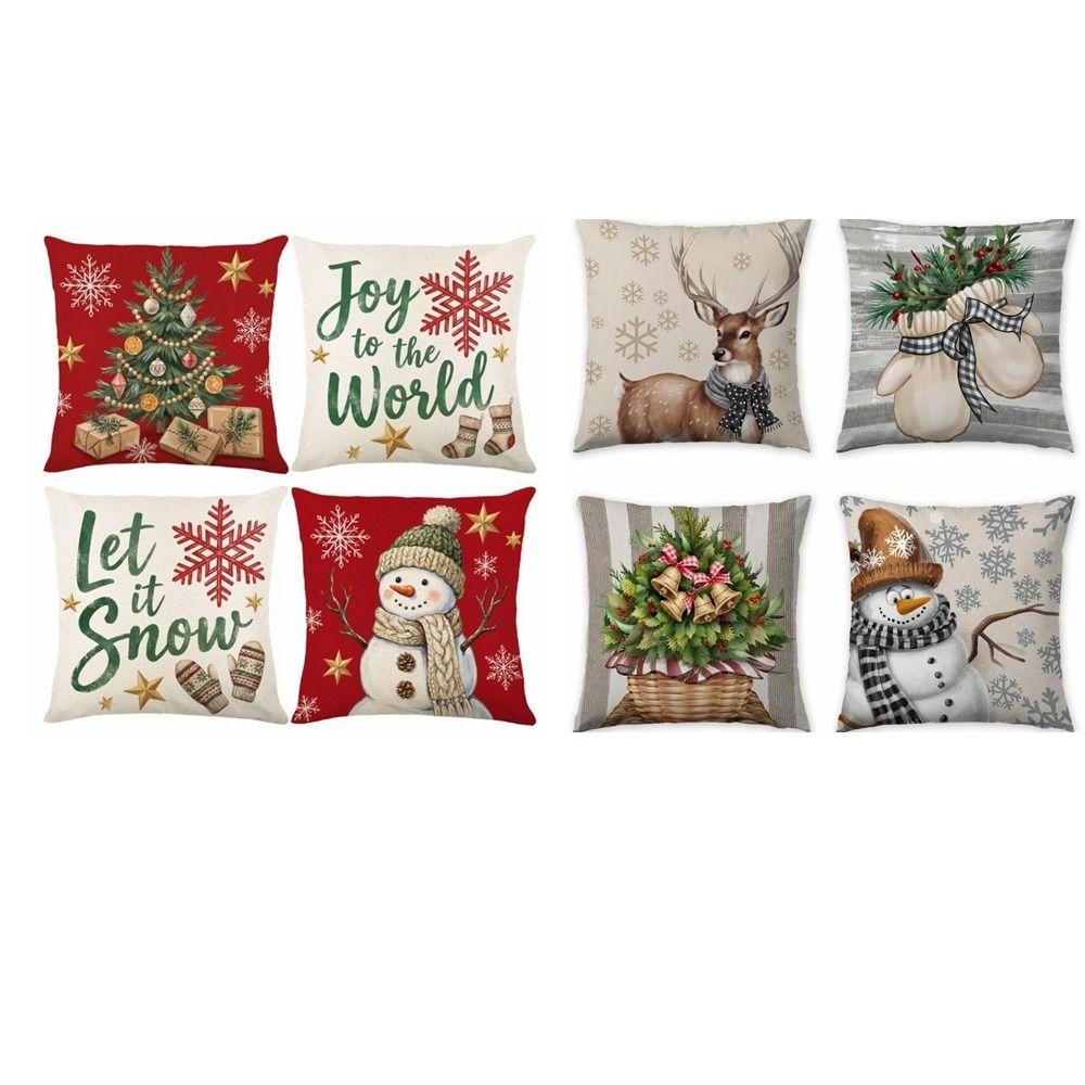 Soft Throw Cushion Case Reindeer Xmas Pillowslip Atmosphere Christmas Pillow Covers Sofa Couch