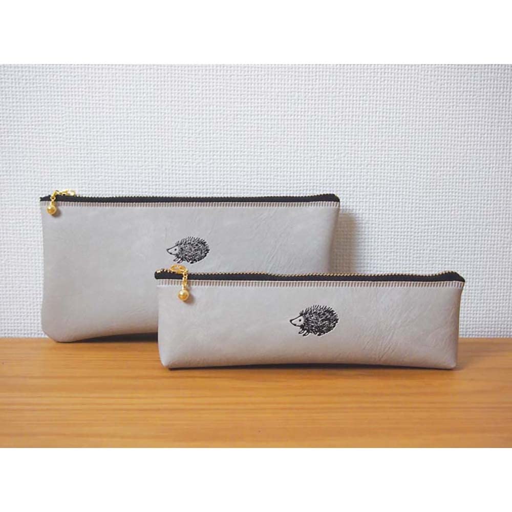 El Commune Matca Pencil Case, Hedgehog Design, Greige, PPC-025