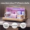 Desktop Storage Box, Mug Draining Rack, Tea Set Organizer, Transparent Tray for Kitchen & Home