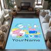 Peppa Pig Customize Text Area Rug Perfect for Balcony Dormitory Foyer Entryway Antislip Carpet Decorate Offices Gift for Festivals