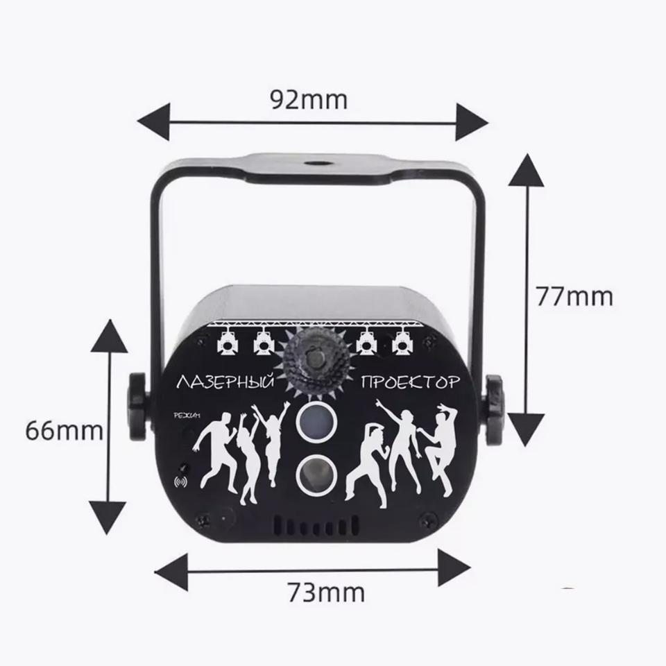 RU Version 60 Muster Mini DJ Disco Licht Party Bühnenbeleuchtung Wirkung Sprachsteuerung Laserprojektor Blitzlampe für farbenfrohes Musiklicht