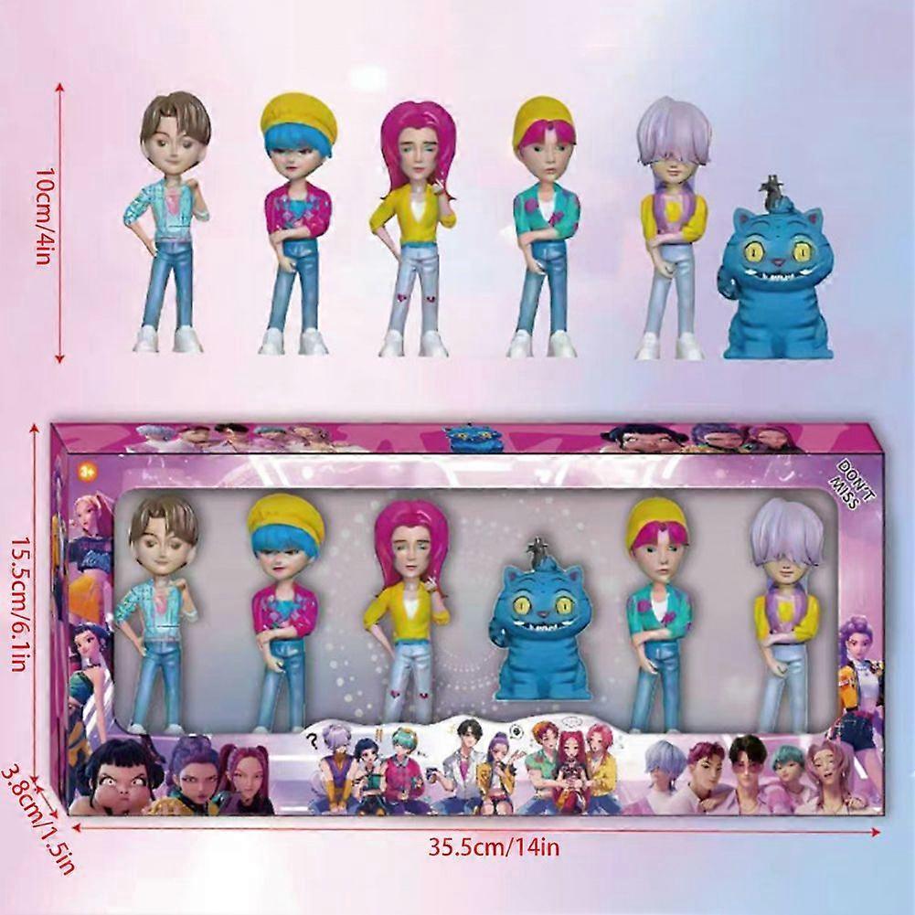 6Pcs K-POP Demon Hunter Dolls Action Figure Saja Boys Toy Rumi Mira Zoey Figurine Doll Birthday Gift For Kids Fans