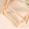Cute Beach Chairs Mobile Phone Holder Mini Wooden Beach Chair Model Foldable Phone Holder Photography Prop Miniature Scene Decor