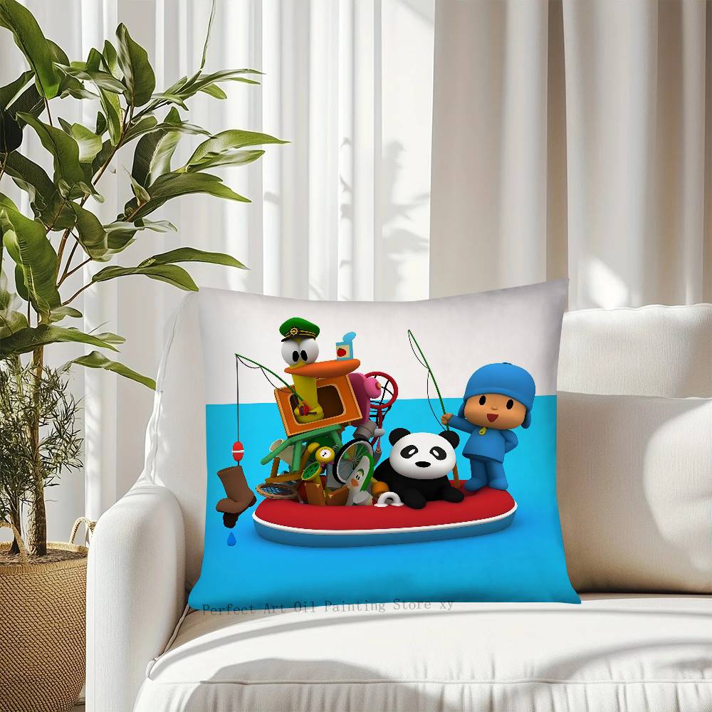 Cartoon P-Pocoyos Cute Pillow Case Fashion Square Pillowcase Bedroom Sofa Room Ins Decoration Leisure Cushion Cover