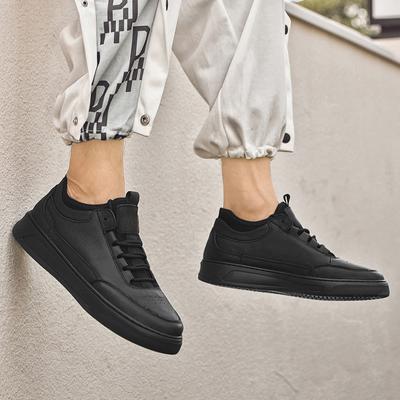 Fashion Genuine Leather Casual Men's Shoes Trendy and Versatile Minimalist Design Daily High-quality Outdoor Leisure Sports Black Shoes