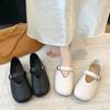 Retro Woven Girl Style Bag Head Single Shoes 2025 Summer New Mary Jane One-word Buckle Strap Flat Women's Shoes