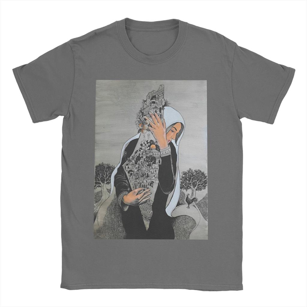 Palestined Woman Keffiye T Shirt Beach Fashion T Shirts Men Pure Cotton O Neck Oversize Tees Short Sleeve Y2K Basic Tshirt