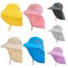 Solid Color Sunscreen Cap Wide Brim Summer Sun Hat Fashion Children Bucket Hat  Camping