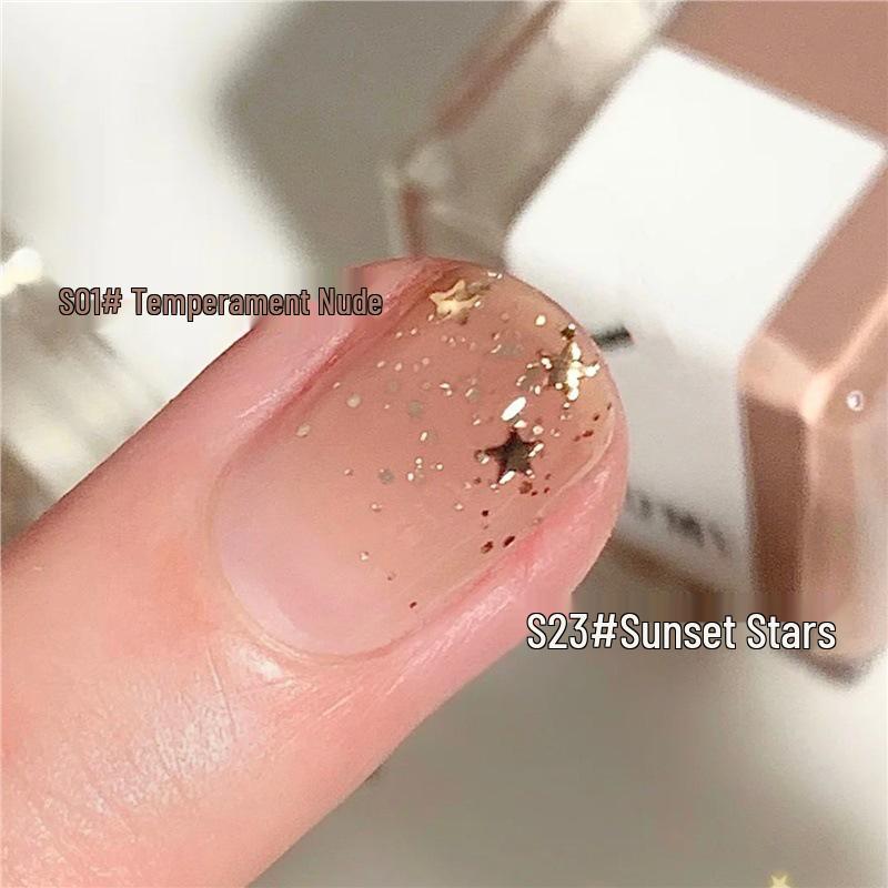 Abziehbarer Feinglitzer Nude Nagellack Set - Geruchlos, Kein Brennen, Kristallklar für Studenten