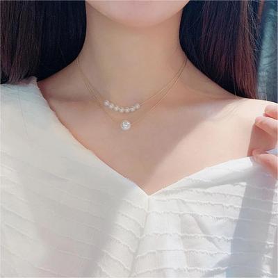 Koreanischer Schlüsselbein-Perlen-Choker für Mädchen - Frische, süße und einfache Mode-Halskette für Frauen