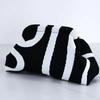 Women Handbag Colorblock Knitted Women Bag Large Mouth Cosmetic Cellphone Keys Stoarge Pouch Summer Beach Clutch Lady Purse