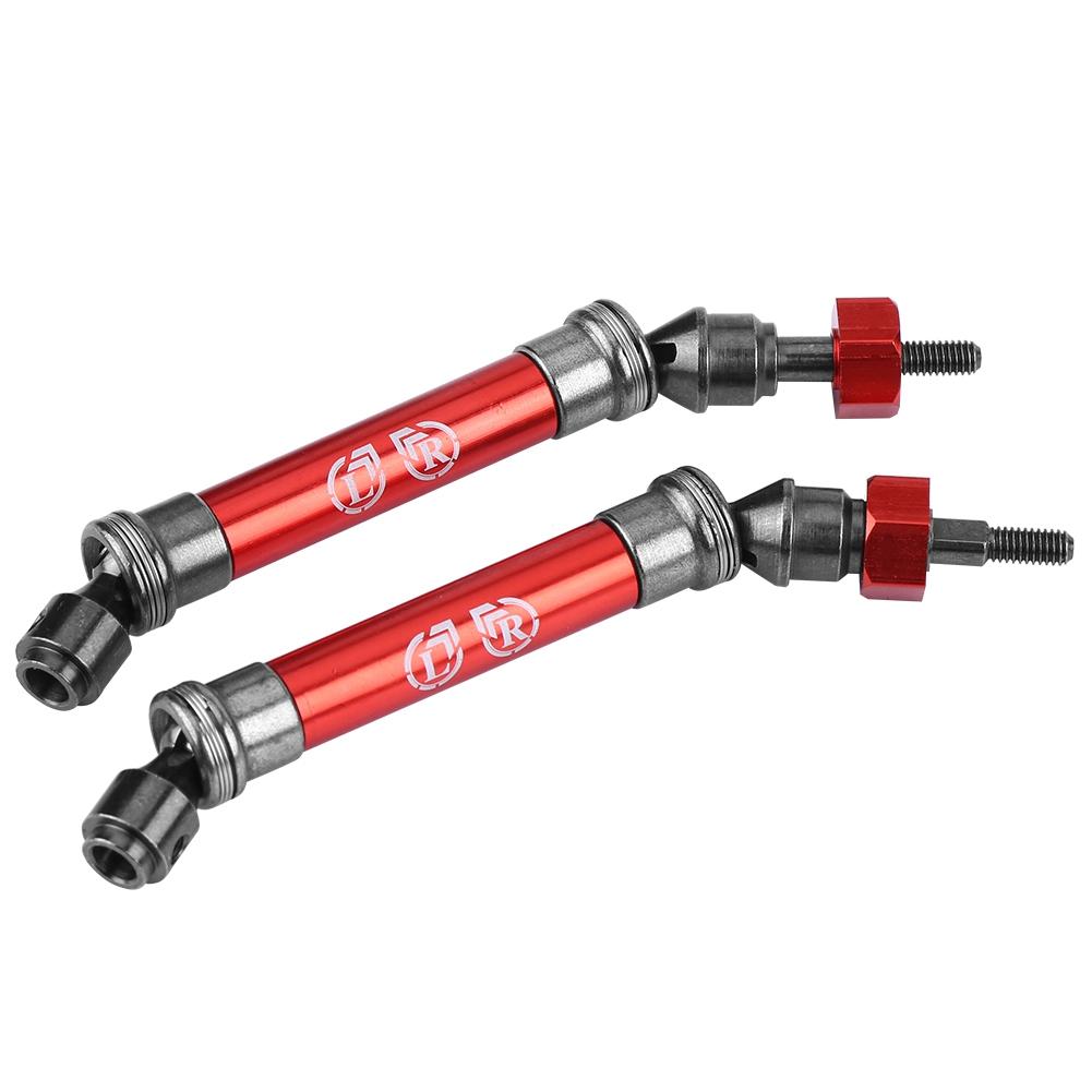 2pcs Front Drive Shaft CVD Transmission Axle for Traxxas Slash 4X4 1 10 RC Truck (Red)