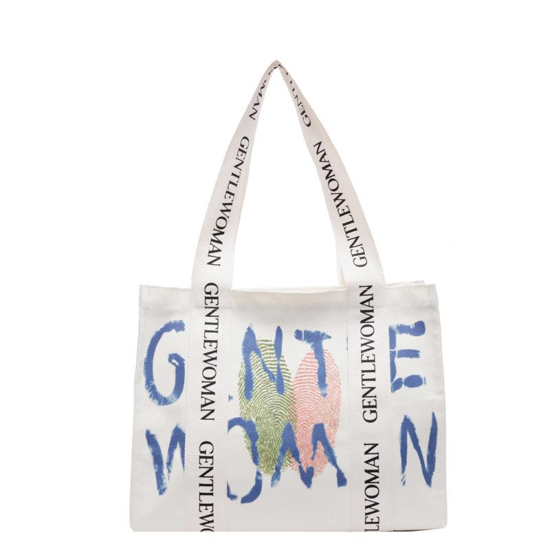 

Вместительная сумка-тоут с алфавитным принтом для поездок на работу, новая модная студенческая сумка через плечо, повседневная универсальная сумка-тоут one size fits all