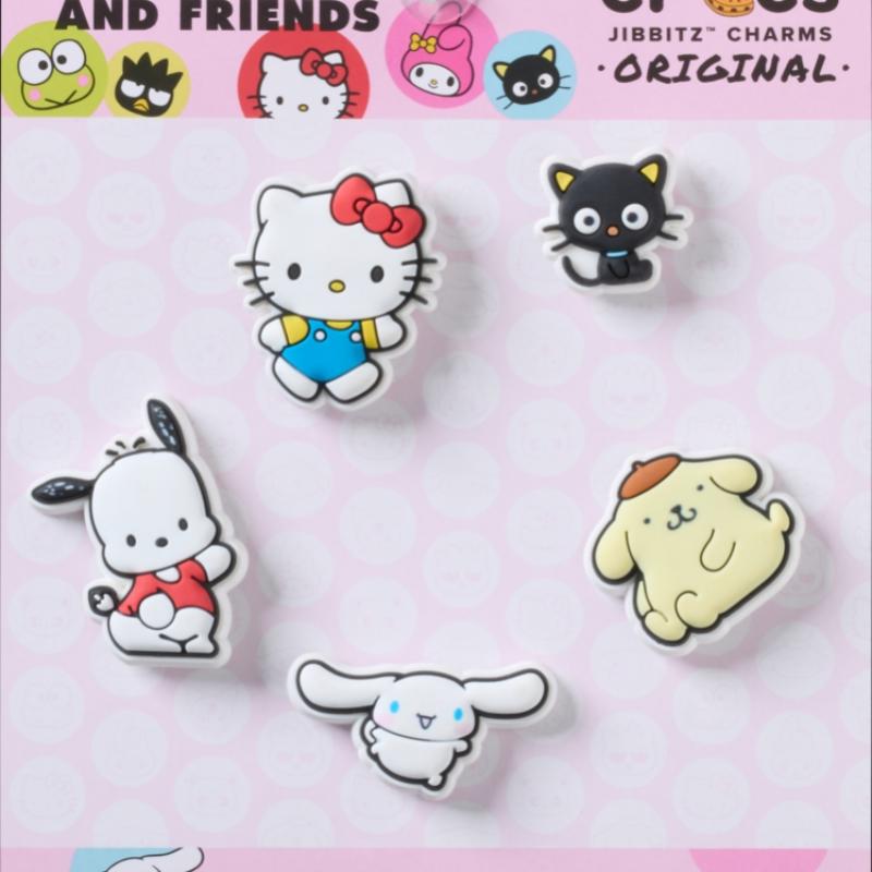 Crocs 5 Piece Set Jibbitz Charms Hello Kitty Friends