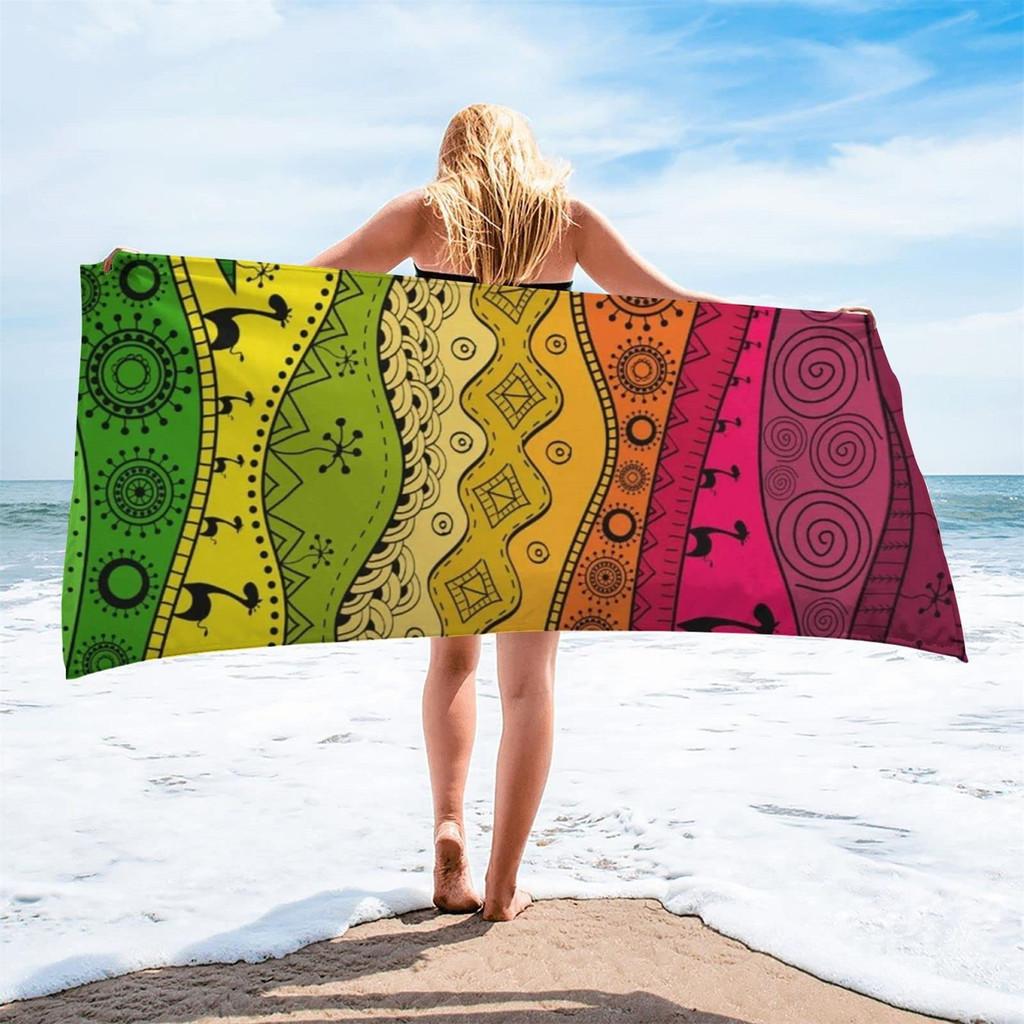 Superfine Fiber Square Beach Towel With 3d Digital Print For Beach Vacation Use