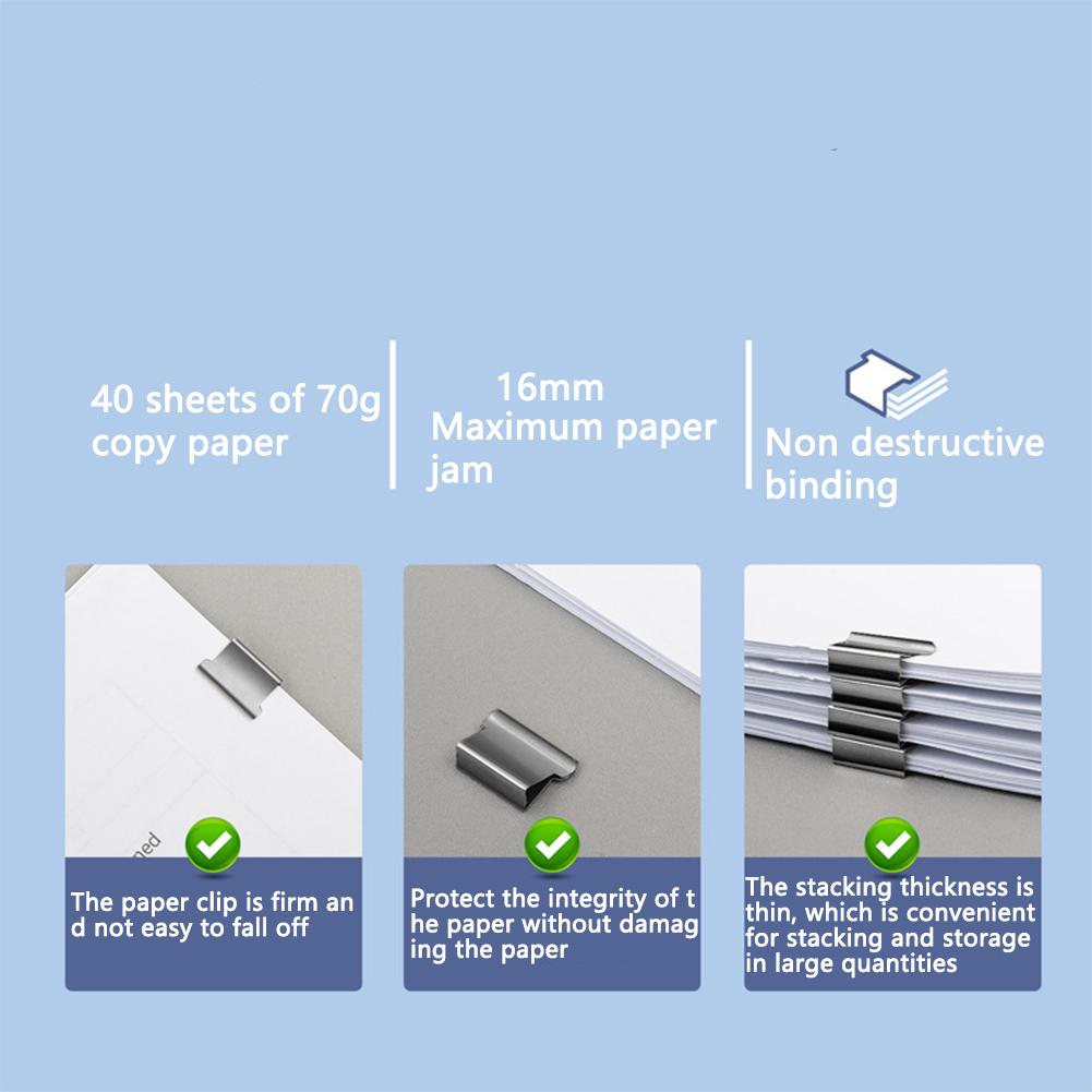 Push Clip Device Portable Handheld Paper Fast Clam Clip Dispenser Fixing Clip Stapler For School Office Supplies