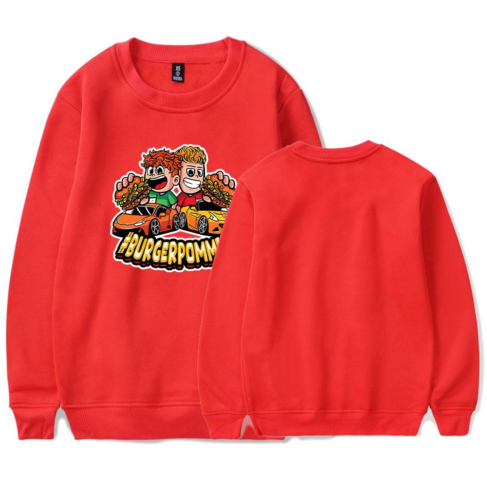 Men's Burgerpommes ICrimax Print Hoodies Round Neck Hooded Sweatshirts Man Pullover Male Top Streetwear Outdoor Tracksuit