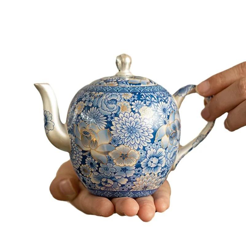 Chinese High-end Blue and White Beauty Teapot and Teacup Household One Pot and Two Cups Ceramic Kung Fu Tea Set Tool Gift Box