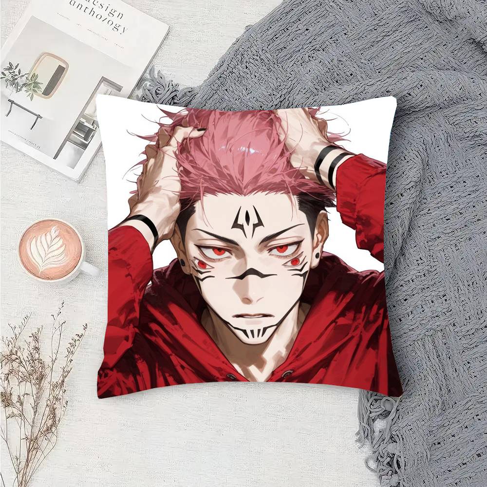 

Аніме Jujutsu Kaisen Роль Сукуна Наволочка Подушка для Дивана Покриття для Подушки Декор Кімнати Будинку 40cm x 40cm