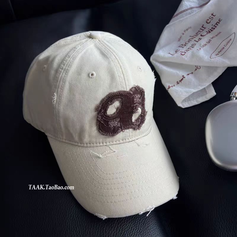 Fashion Hat Korean trendy brand ripped cap children American retro street deepening big head circumference showing face small baseball cap