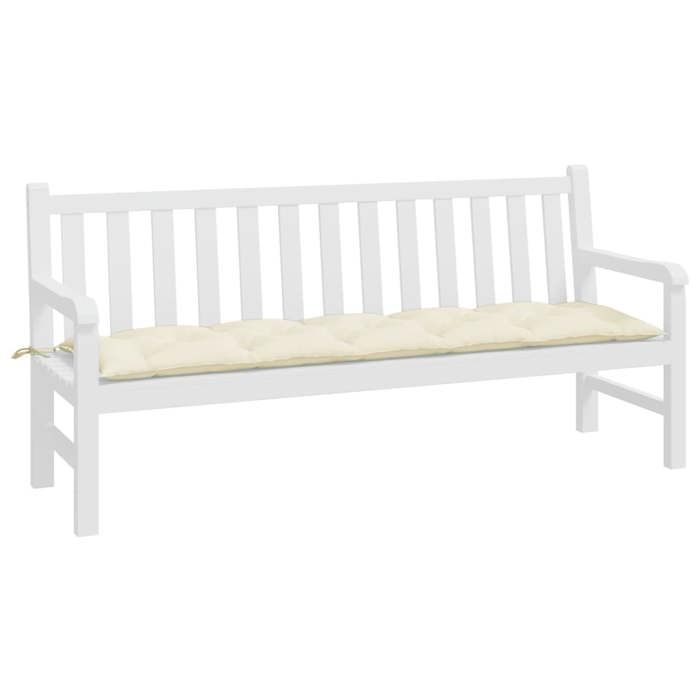 VidaXL Garden Bench Cushion, Bench Cover with String Ties, Waterproof Outdoor Cushion, Cream 180x50x7 Cm 361623