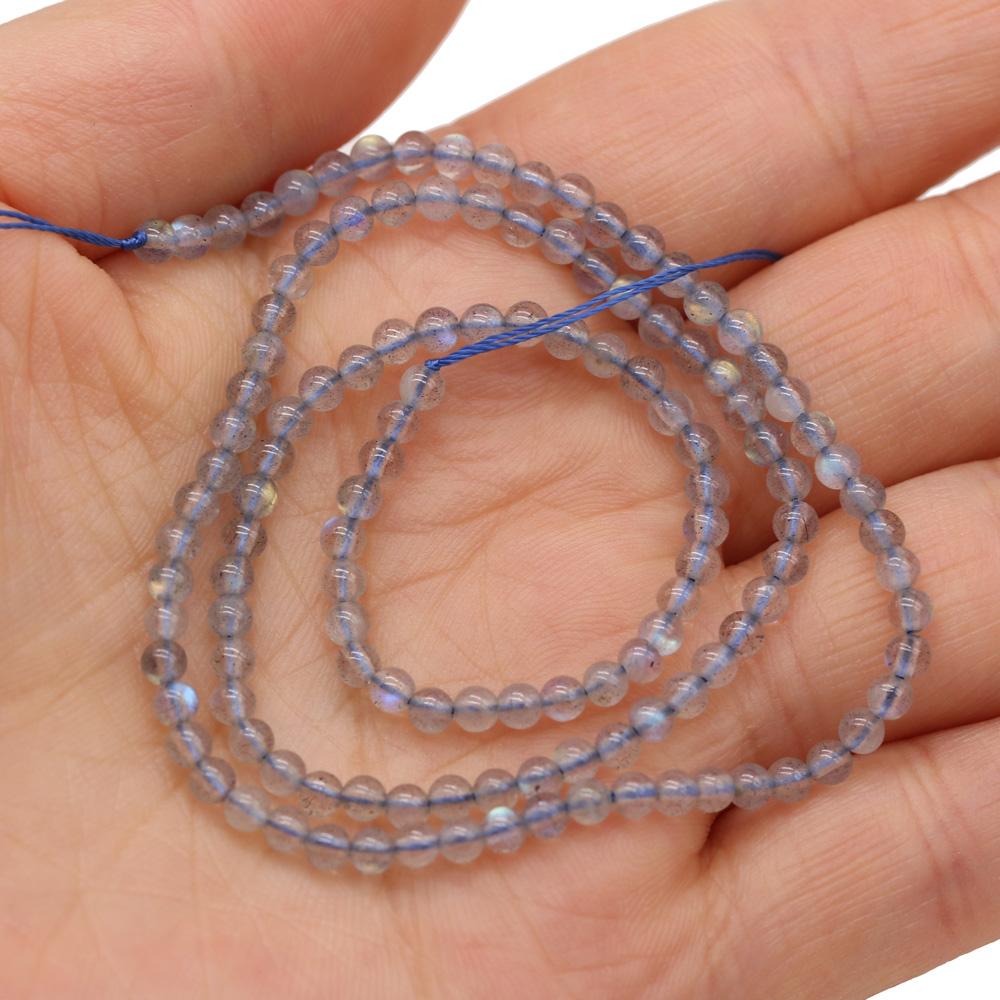 Přírodní kámen Labradoritové korálky 2/3/4/mm Kulaté hladké korálky Pro výrobu šperků Náušnice Náramek Náhrdelník Příslušenství