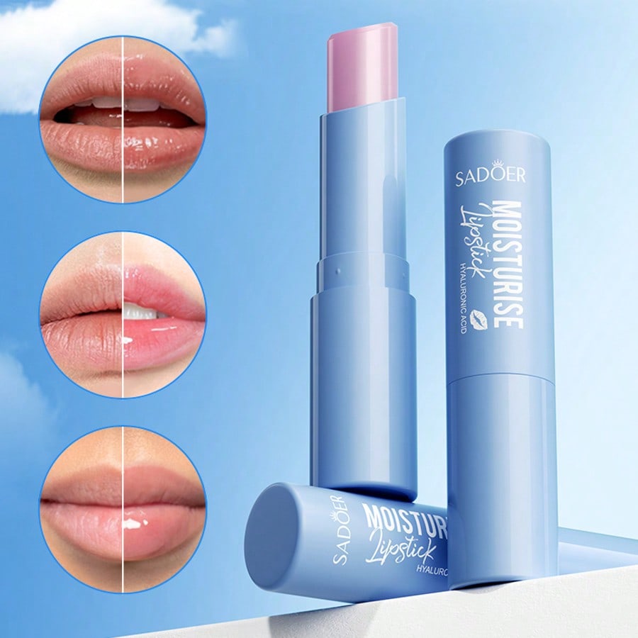 1PC Deep Moisturizing Hyaluronic Lipstick Hyaluronic Acid Lipstick, Glossy Finish, Hypoallergenic, D