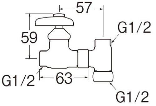 SANEI Branch Valve, Stopcock Connection, B26-13