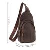 Genuine Leather Chest Sling Bag Crossbody Shoulder Backpack Unisex Adjustable Strap Multi Pocket Travel Office Daily Use