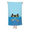 Artistic Swimming Cat Towel, Durable Microfiber Quick Dry Soft Absorbent Summer Essential for Travel Shower Pool Camping