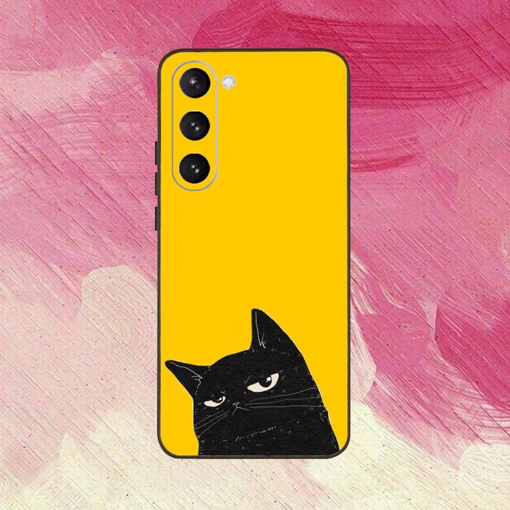 Funny Cat Daily Life Phone Case For Samsung Galaxy A73,A72,A71,A70,A53,A52,A51,Others Soft Black Cover